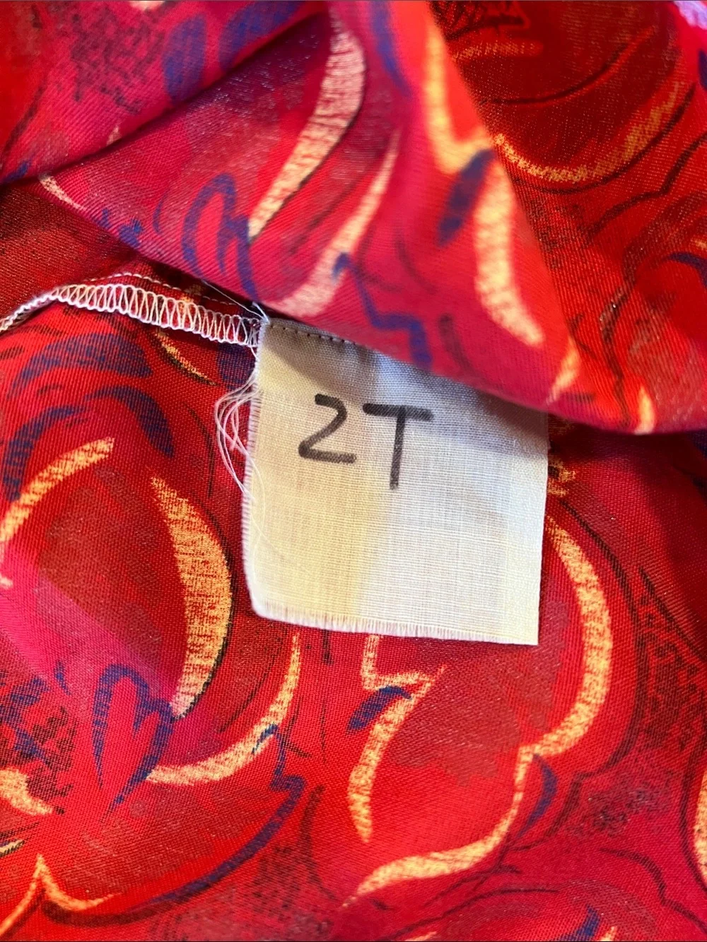 Brass Razoo red and silver floral halter dress 2T handmade metallic bohemian